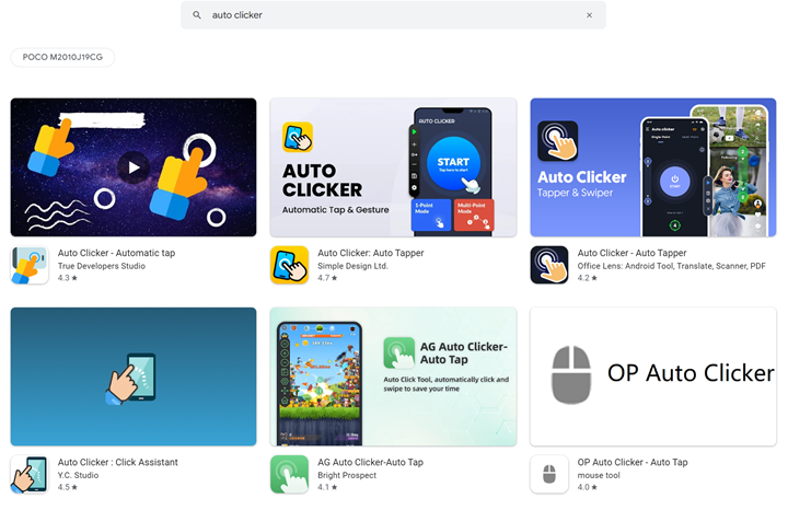 auto clicker yang diunduh dari Google Play